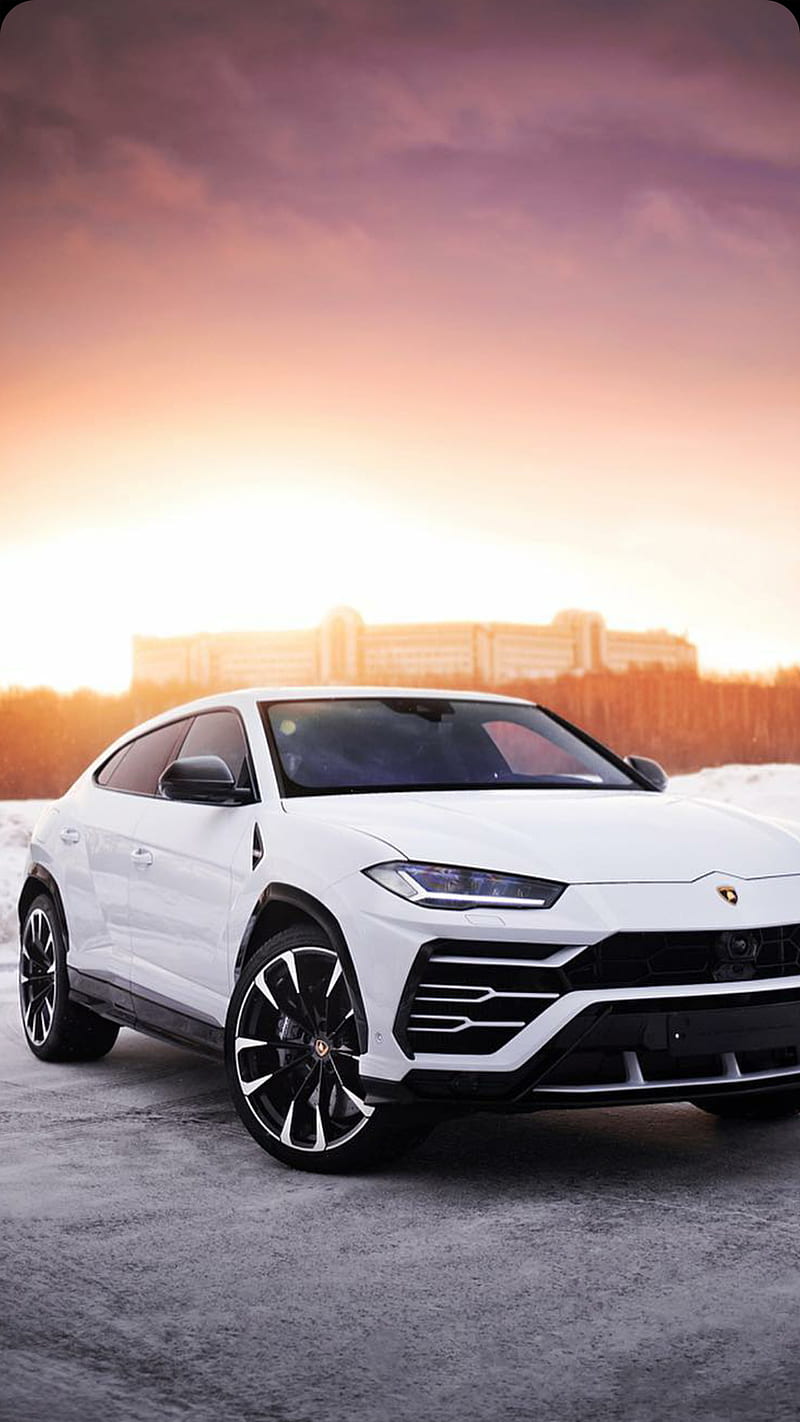 Lamborghini Urus, lamborghini, urus, white, car, supercar, sports, sunset, new, 2019, HD phone wallpaper