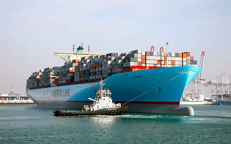 Eugen Maersk, Container Ship, cargo transportation, delivery of goods, transportation of containers, Maersk Line, HD wallpaper