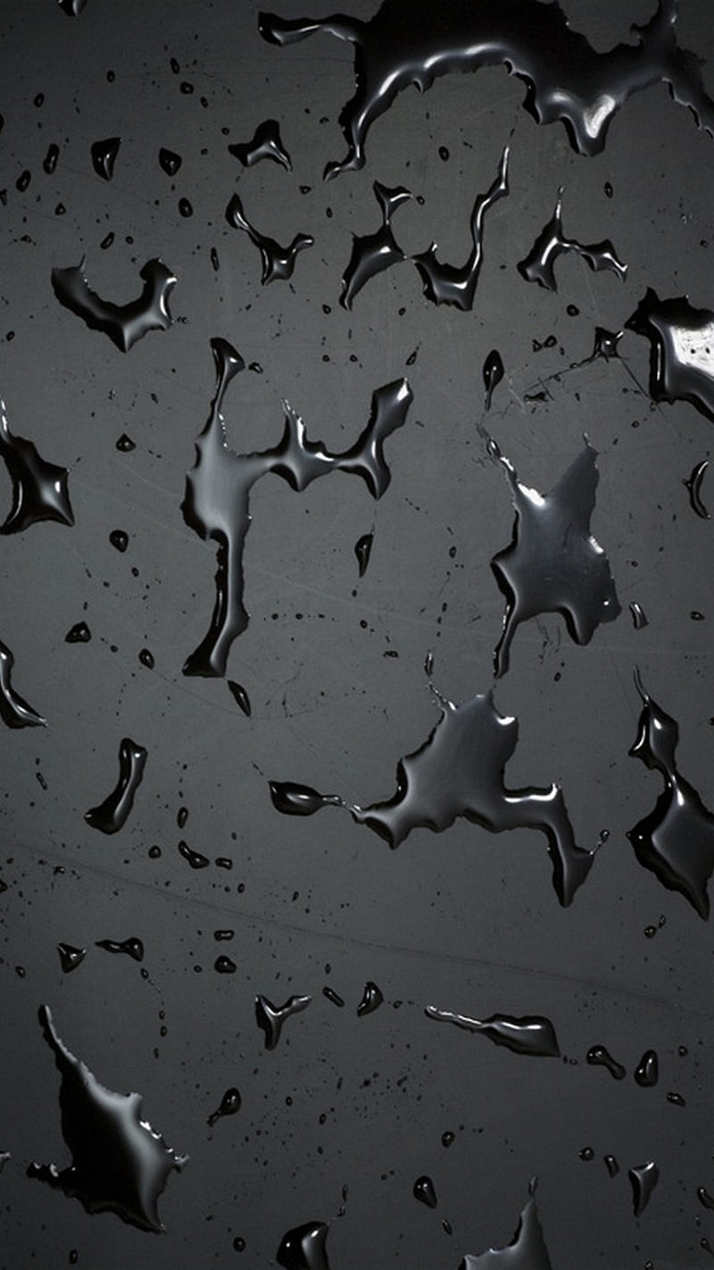 Black Wet, abstract, awesome, cool, drops, nice, ok, HD phone wallpaper