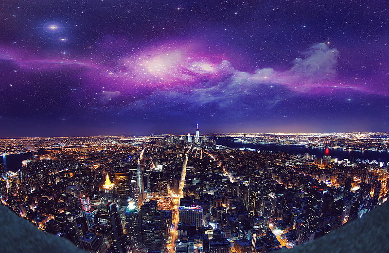 USA New York City Night , usa, nature, new-york, city, night, sky, buildings, HD wallpaper