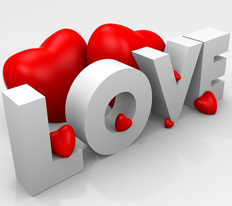 Love, grey background, corazones, love letter, red, valentine, HD wallpaper