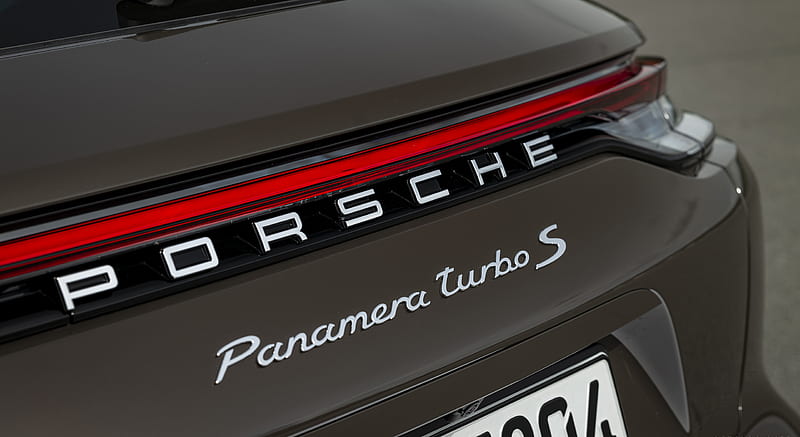 2021 Porsche Panamera Turbo S Sport Turismo (Color: Truffle Brown Metallic) - Badge , car, HD wallpaper