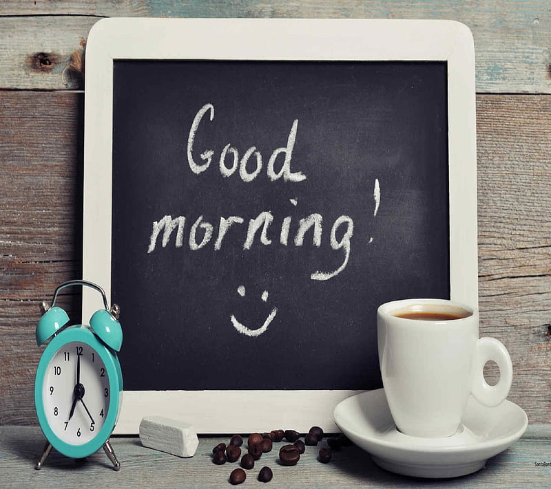 Good morning, coffee, coffee cup, nice, smile, tea, HD wallpaper