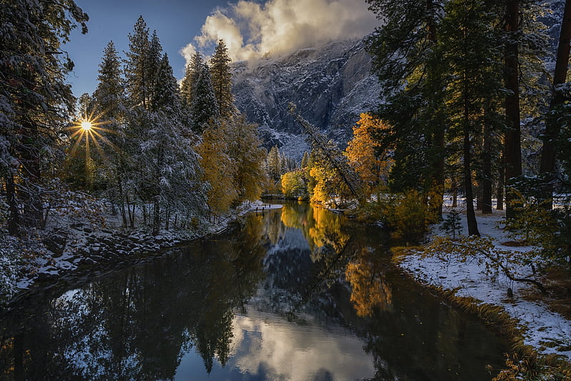 Autumn Forest, Merced River, Yosemite National Park, Calfornia, River,  Mountains, HD wallpaper | Peakpx