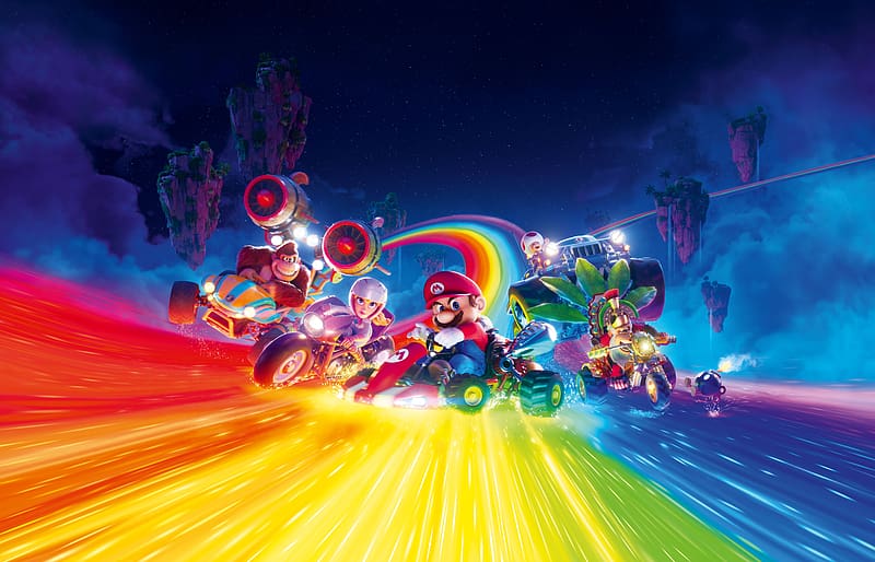 The Super Mario Bros Movie Rainbow Road 1, the-super-mario-bros-movie, mario, 2023-movies, movies, 1, 1, HD wallpaper