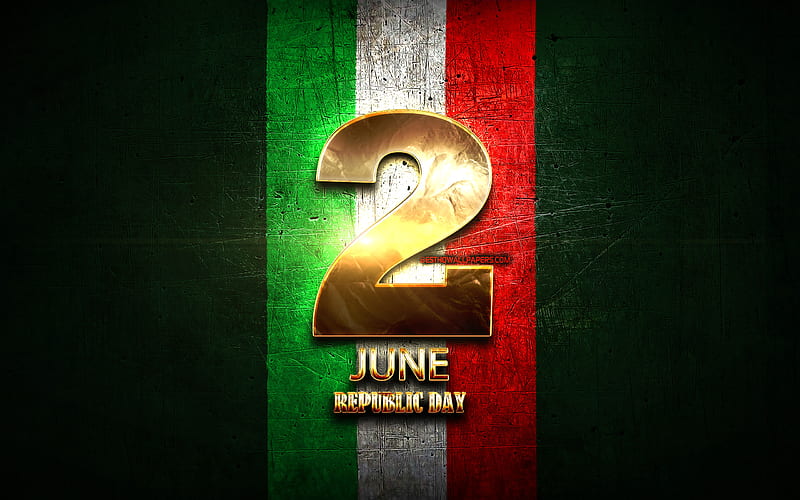 Republic Day, June 2, golden signs, italian national holidays, Italian National Day, Italy, Europe, HD wallpaper