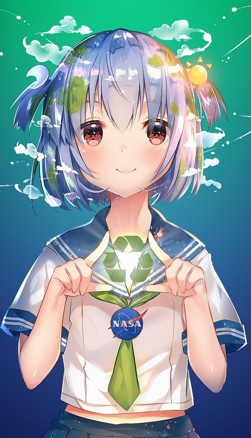 Anime Earth-Chan HD Wallpaper