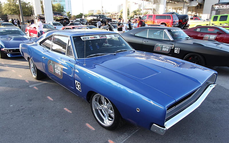 Dodge Charger Classic, carros, rims, hot, charger, dodge, classic, blue, HD wallpaper