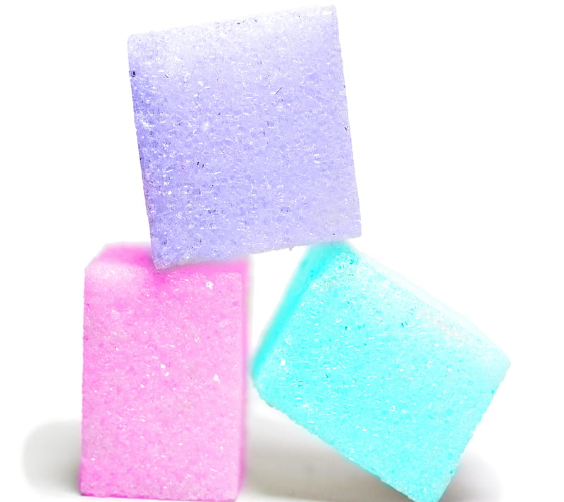 sugar, candy, cube, cute, pastel, pink, purple, teal, HD wallpaper