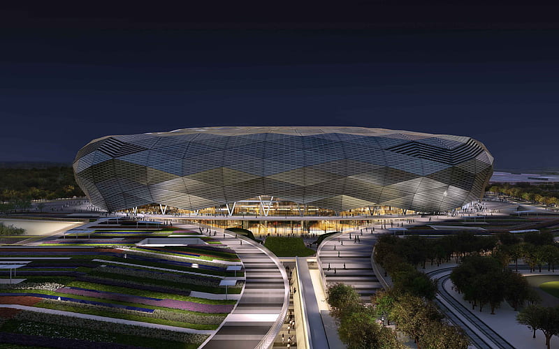 Qatar Foundation Stadium, Project, Qatar 2022, football stadium, World Championship 2022, Ar-Rayyan, Qatar, HD wallpaper