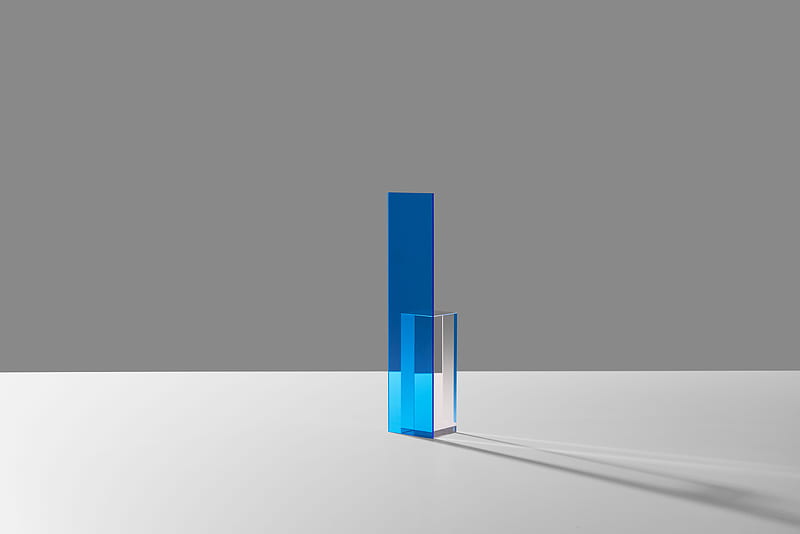 forma, glass, blue, minimalism, shadow, HD wallpaper