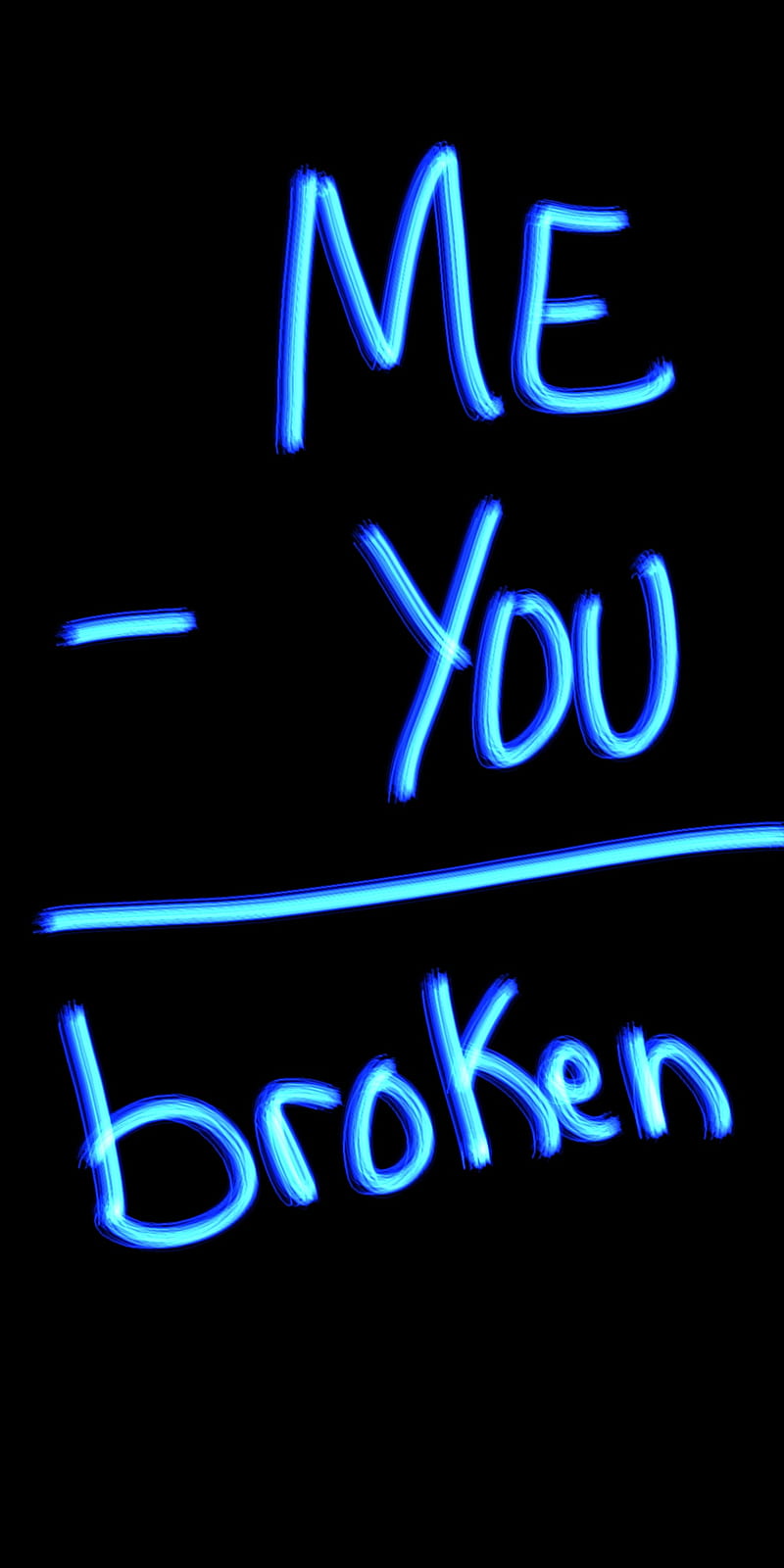 You-me, equals broken, me, relationship, sad, subtract, writing, you, HD phone wallpaper