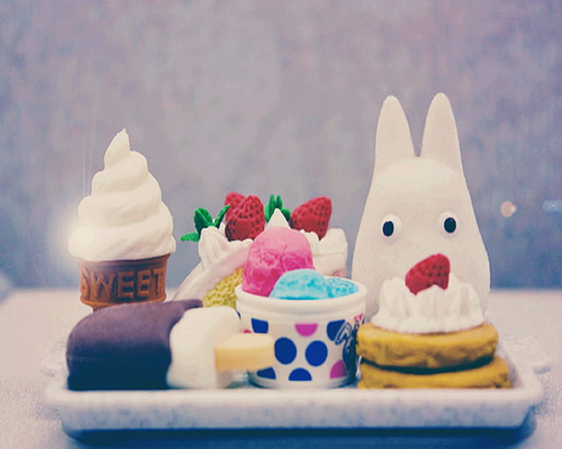 Cute Pink Desserts, ice cream, lovely, HD wallpaper