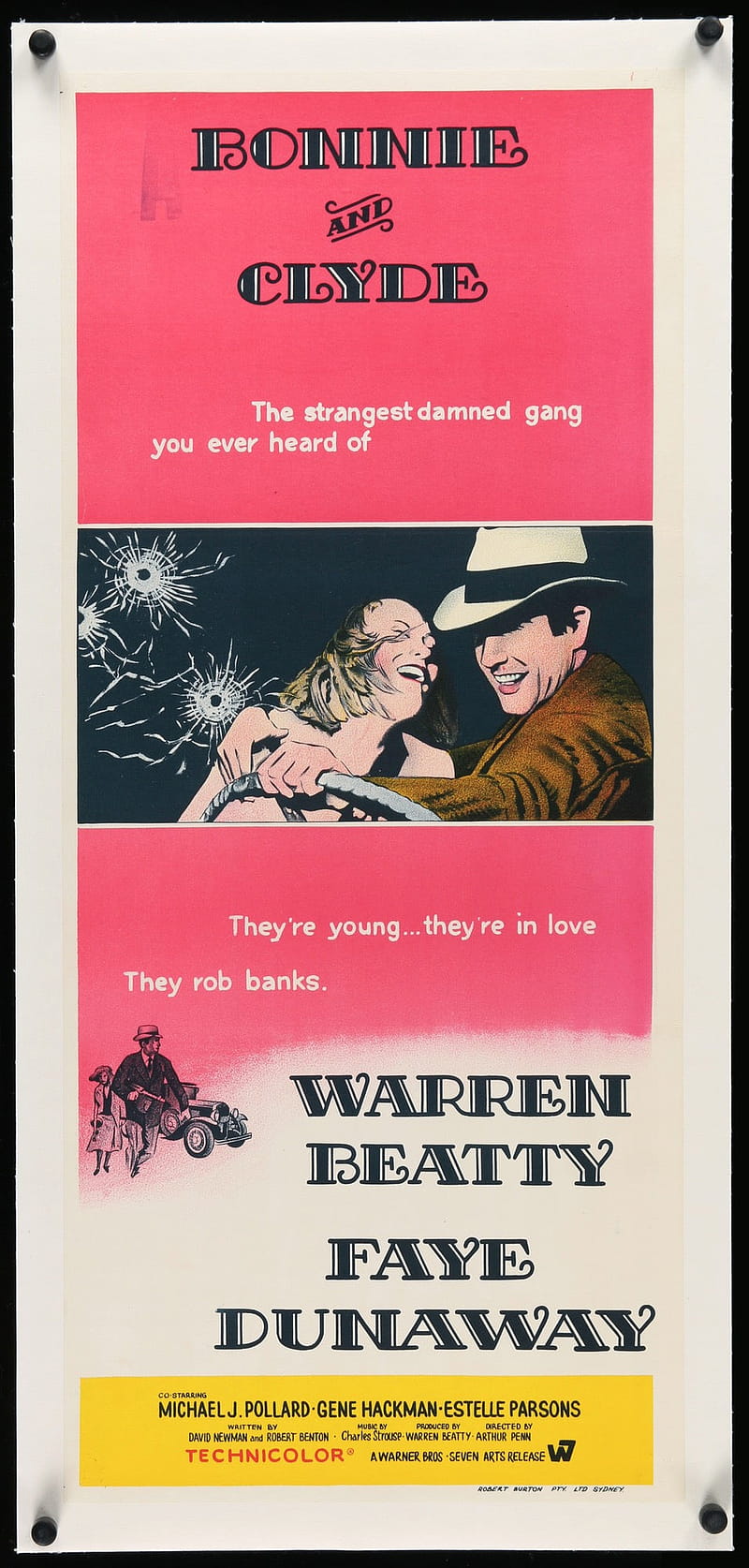 Bonnie and Clyde (1967) Australian Daybill Movie Poster - Original Film Art - Vintage Movie Posters, HD phone wallpaper