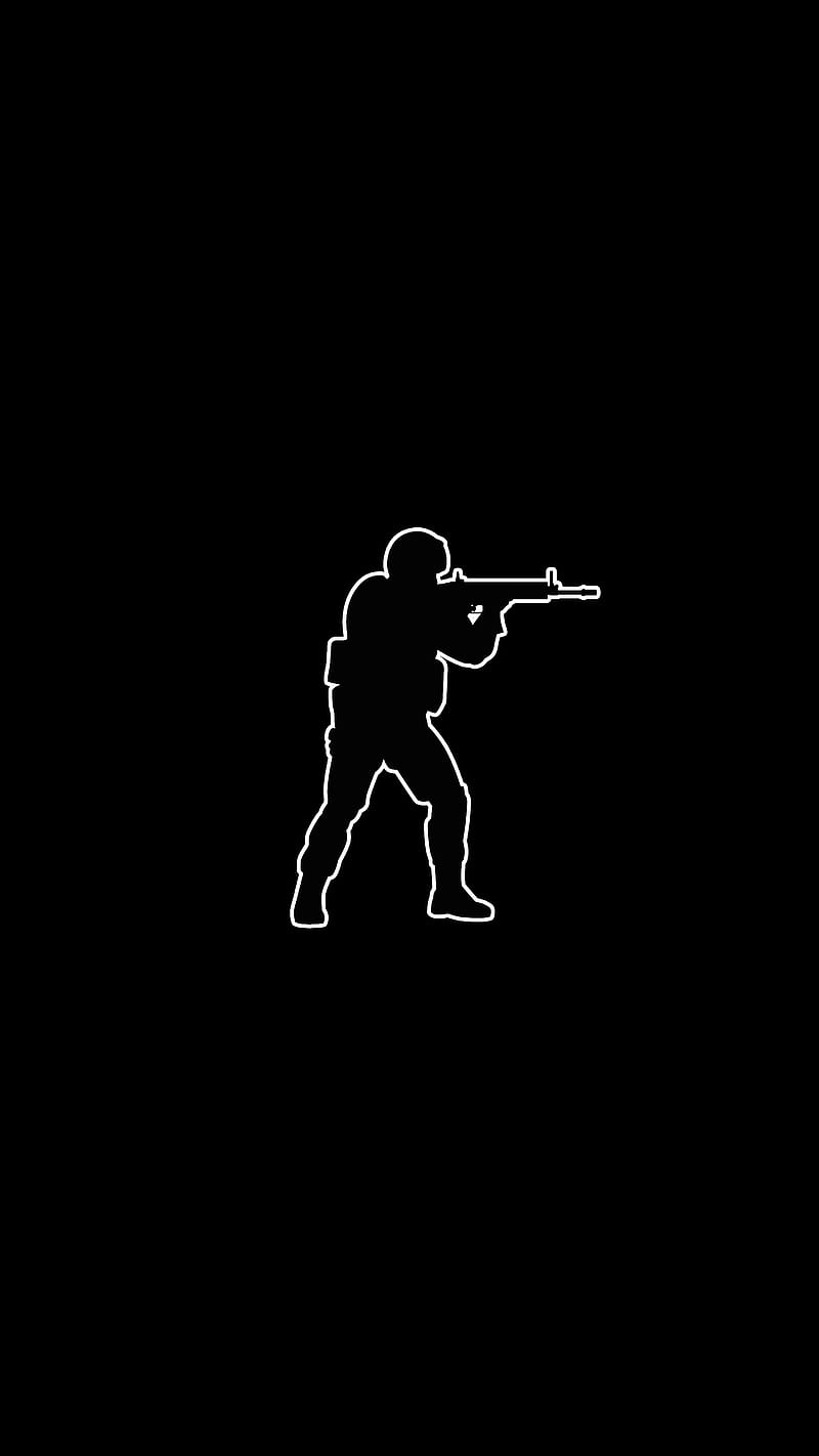 Black AMOLED CS GO, csgo, dark, logo, minimal, HD phone wallpaper | Peakpx