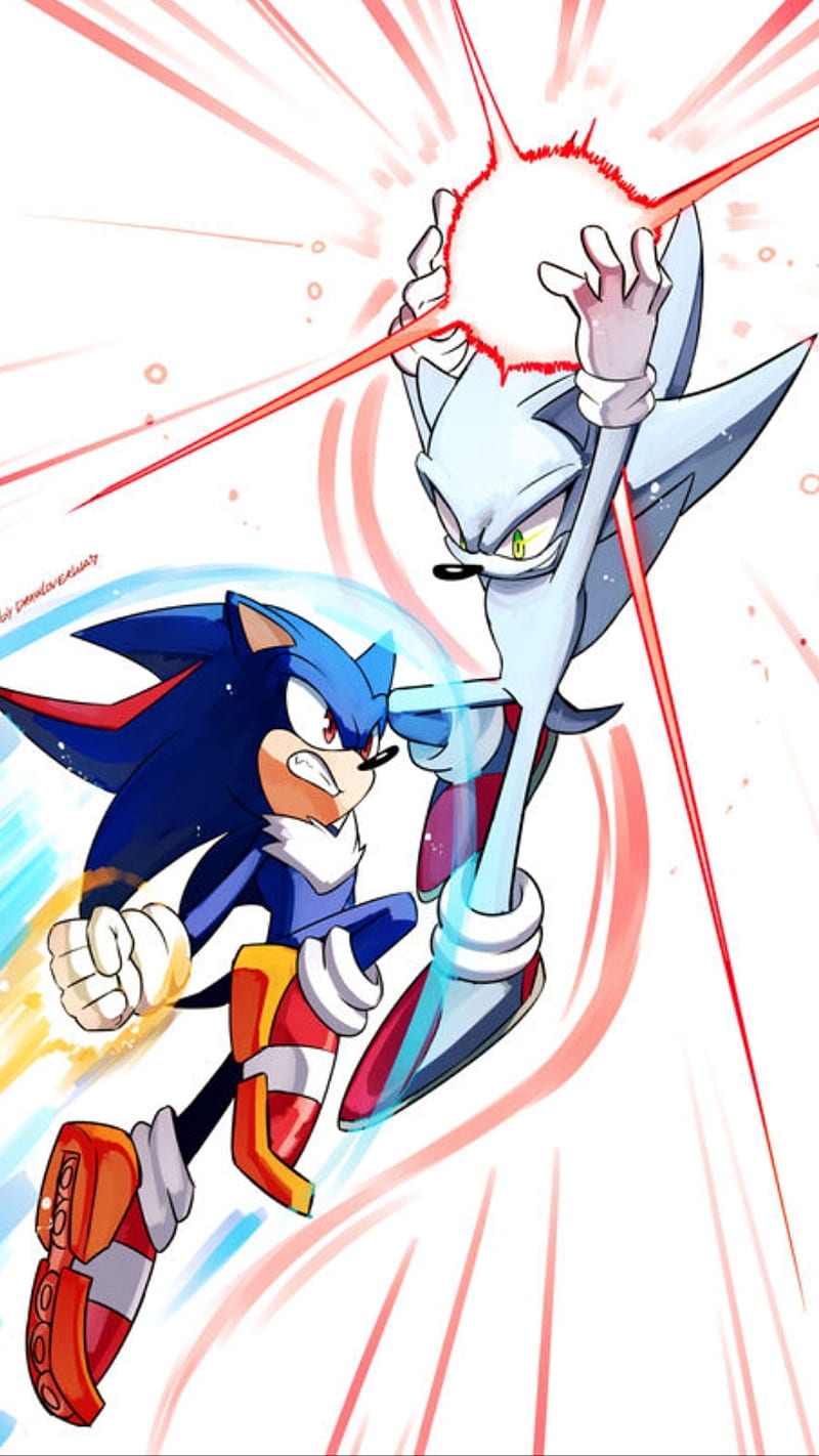 Shadic and Nazo, sonic, shadow, fight, blue, red, ultra, control, power, HD phone wallpaper