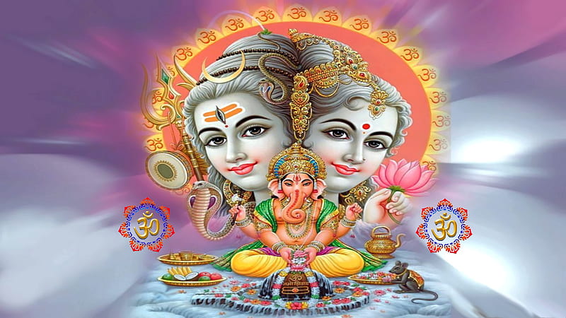 Ganesh Shiva, caring, loving, god, hinduism, HD wallpaper