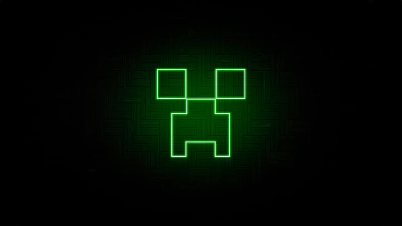 Luz Creeper Verde Minecraft, minecraft, games, dark, minimalism, minimalist, deviantart, HD wallpaper