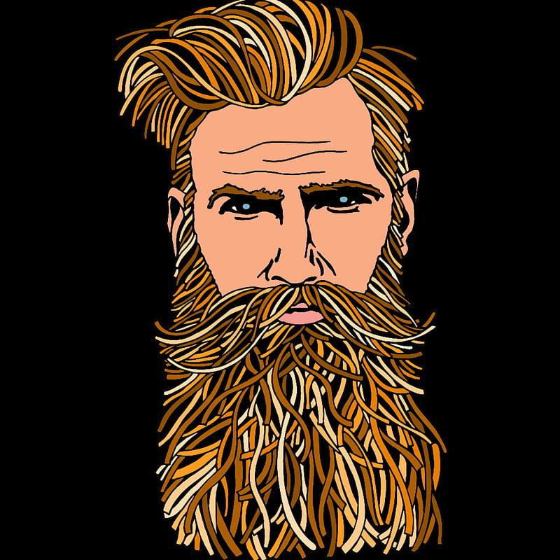 beard man drawing