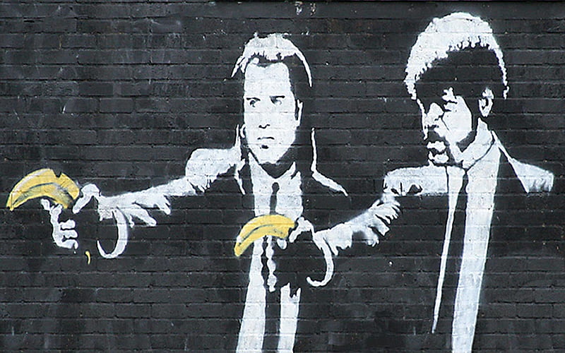 Banksy Art, art, banksy, banana, pulp fiction, HD wallpaper | Peakpx