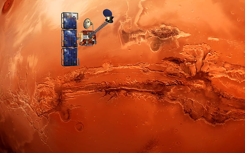41 Cosmic space CG illustrator-satellite, HD wallpaper
