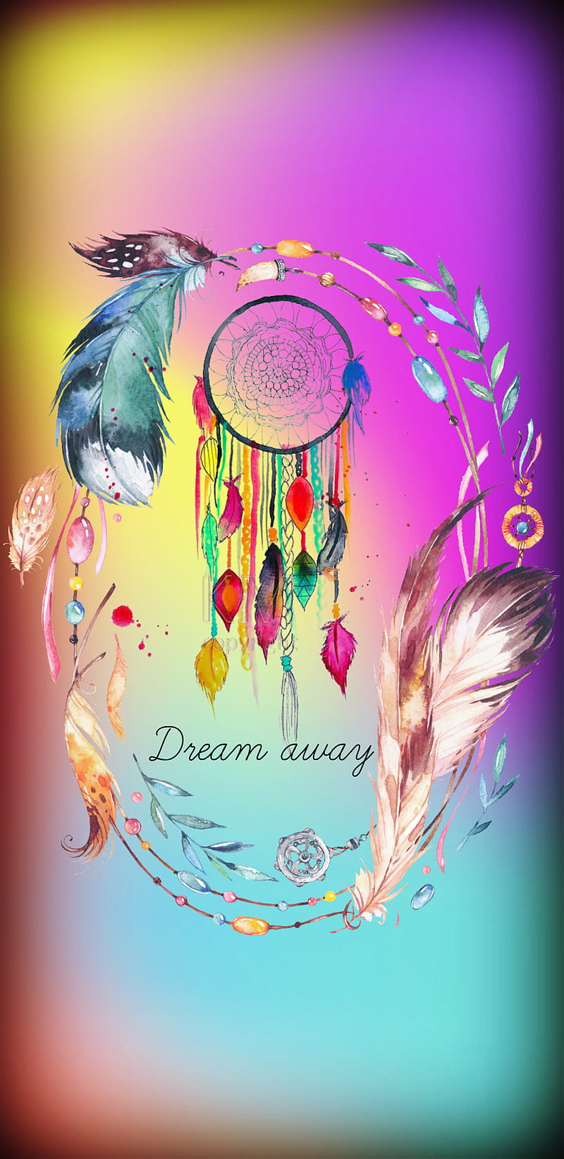 Dream Away, background, colorful, desenho, dreamcatcher, feathers, HD phone  wallpaper | Peakpx