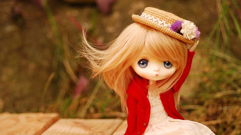 Blonde Hair Toy Girl With Hat Doll, HD wallpaper