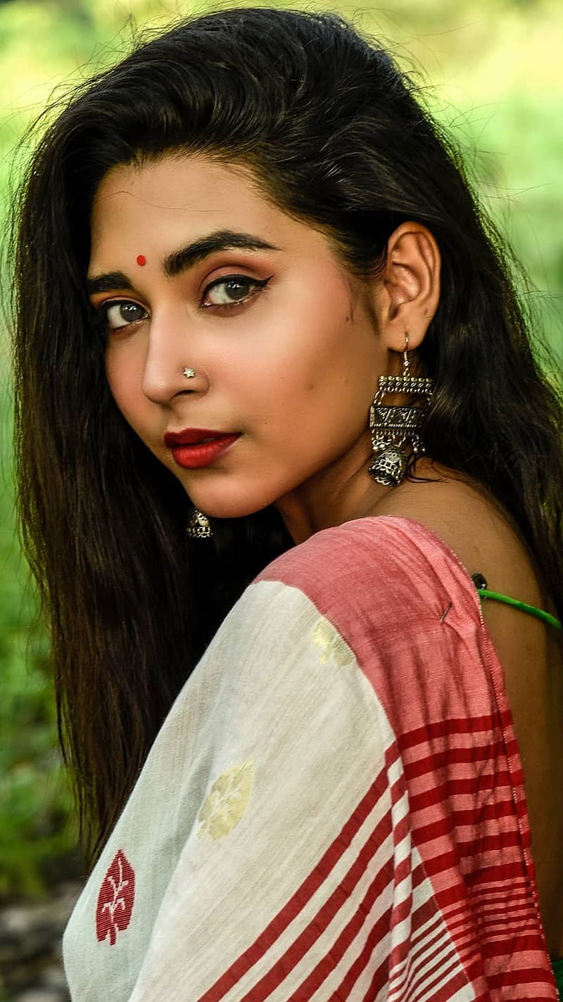 Megha Bose , saree addiction, model, HD phone wallpaper
