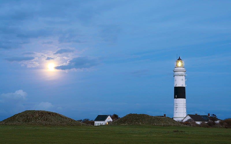 German Schulte Island Kampen lighthouse, HD wallpaper