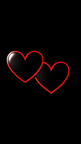 Double Hearted, heart, corazones, love, red, HD phone wallpaper