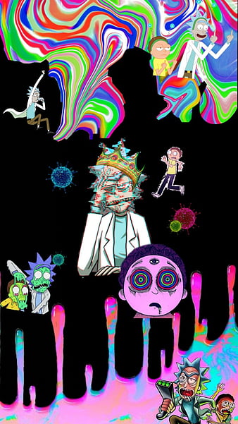 Rick and Morty, melting, trippy, HD phone wallpaper