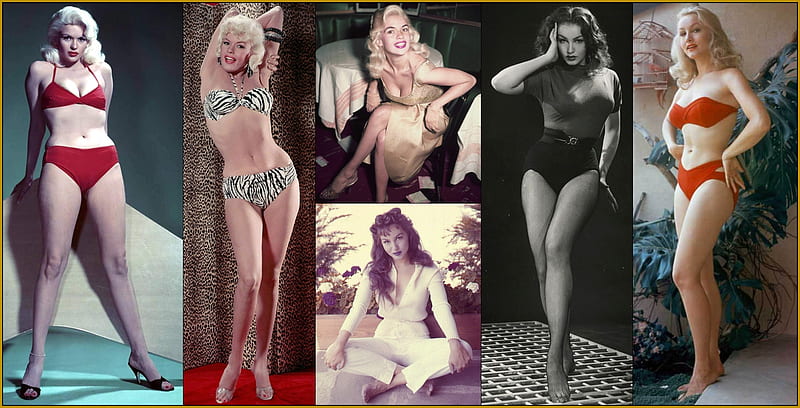Hollywood Icons - The Legendary Jayne Mansfield and Julie Newmar, Jane and Julie, Jayne Mansfield, Hollywood Actresses Jayne Mansfield and Julie Newmar, Julie Newmar, actresses, HD wallpaper