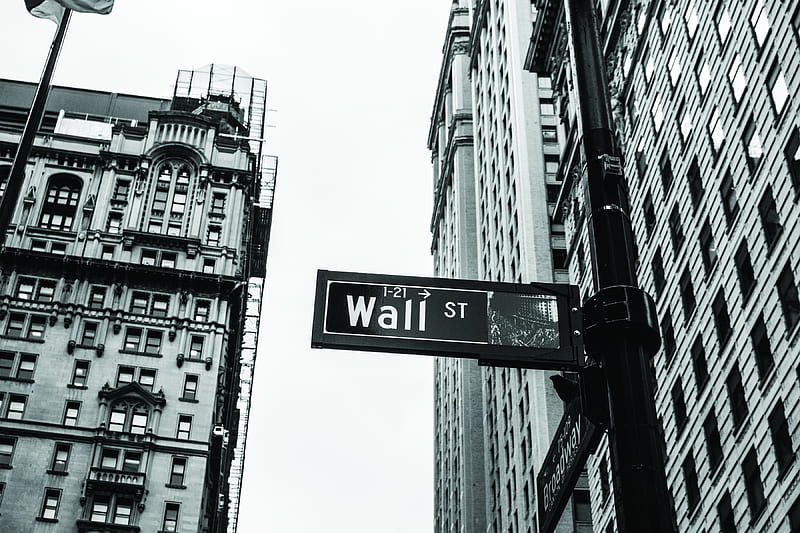 grayscale of 1-21 Wall street signage, HD wallpaper