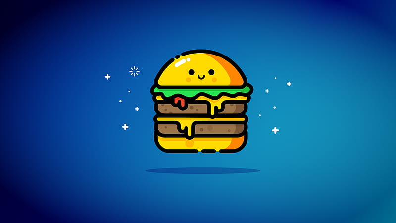 vector design, cheeseburger, illustration, Others, HD wallpaper