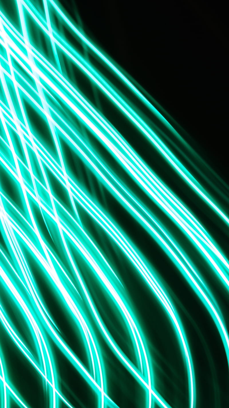 lines, stripes, neon, green, glowing, HD mobile wallpaper