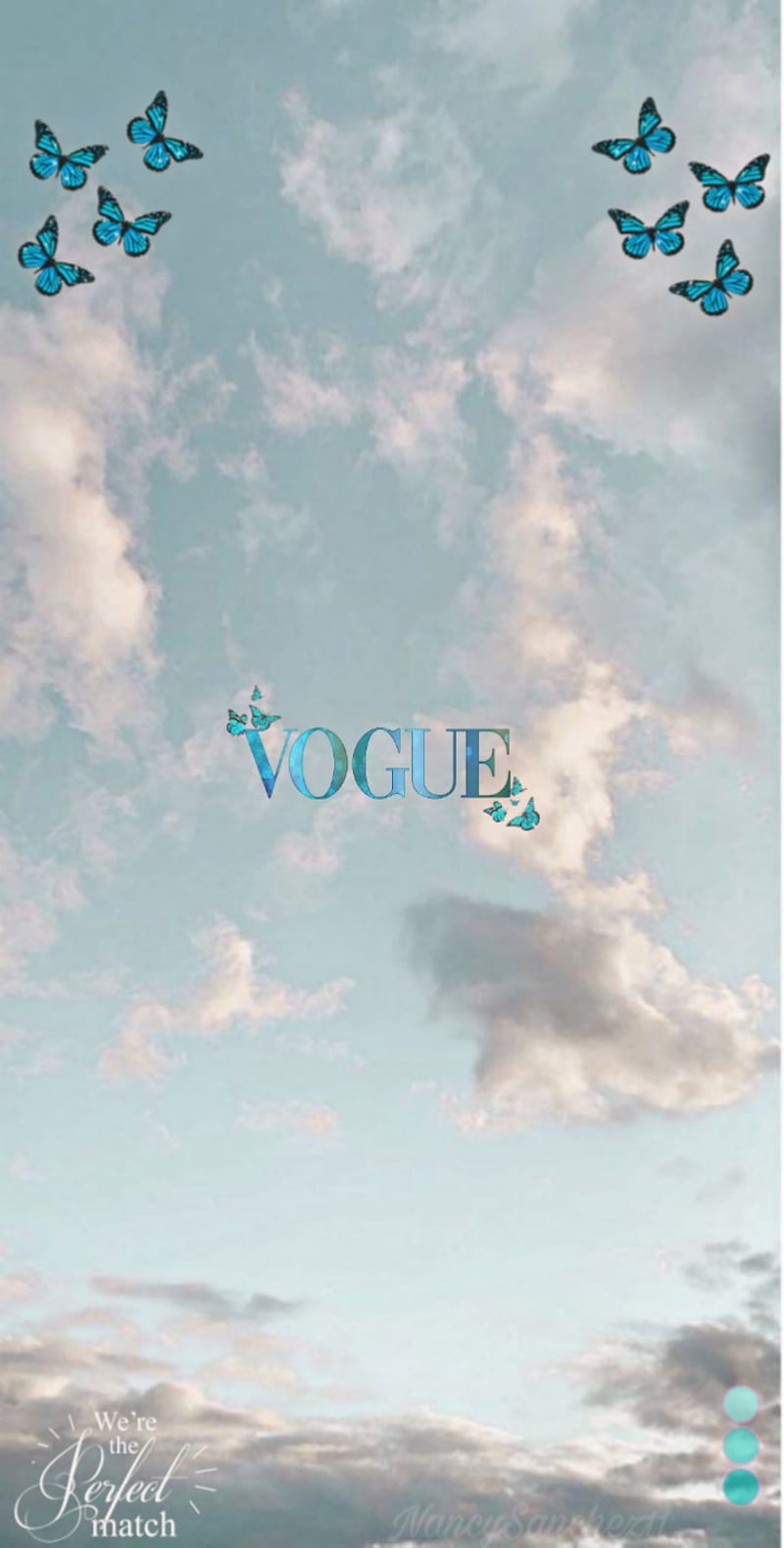 Vogue blue, aesthetic, azulceleste, sky, , goodnight, mariposas, clouds,  text, HD phone wallpaper | Peakpx