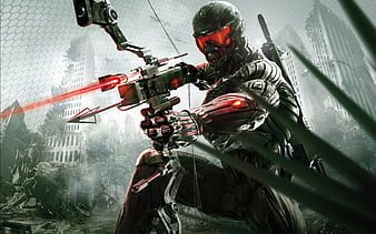 Crysis 3, Cyborg, lasers, guerra, HD wallpaper