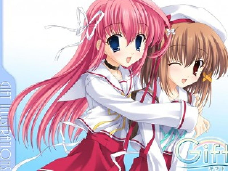 Anime Girls Friendly Comfort Hug GIF | GIFDB.com