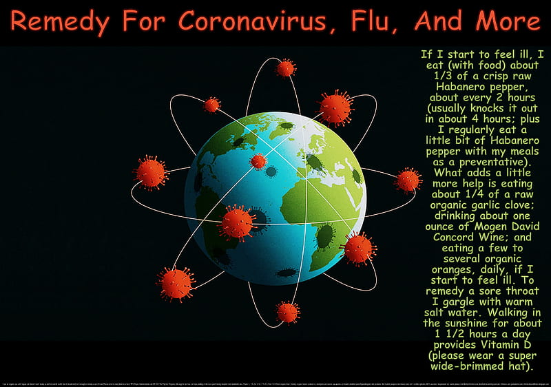 Remedy For Coronavirus, Flu, And More , coughs, healing, health, pandemic, religious, COVID-19, retired, bronchitus, global pandemic, spiritual, fitness, hope, seniors, love, fever, flu, peace, home remedies, sinusitus, colds, virus, rus, planet, coronavirus, earth, wisdom, faith, HD wallpaper