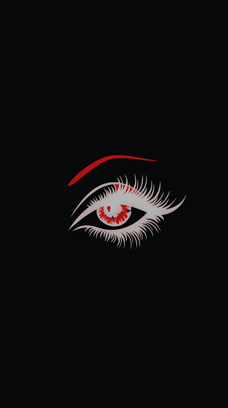 one eye, black, red, single, white, HD phone wallpaper