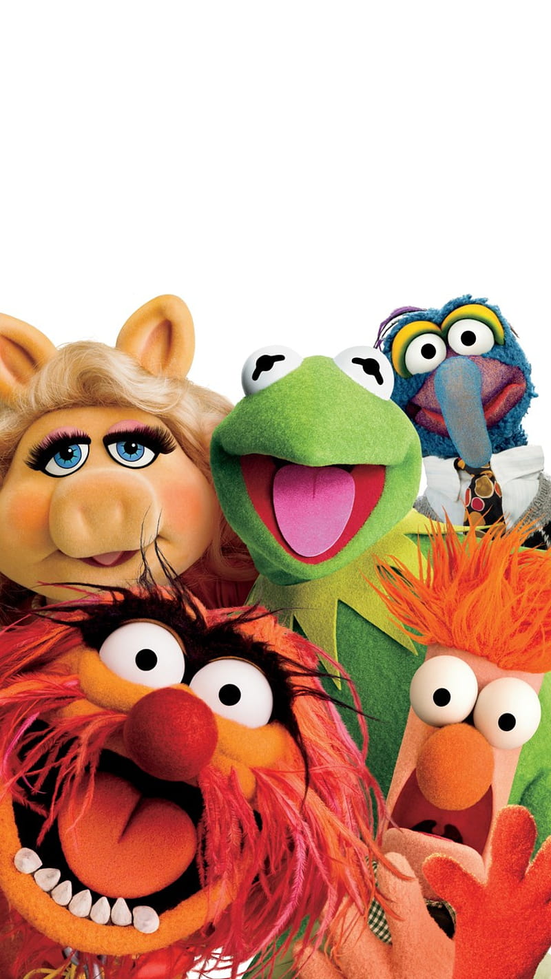 The Muppets, animal, animation, beaker, funny, gonzo, happy, kermit, miss piggy, tv show, HD phone wallpaper