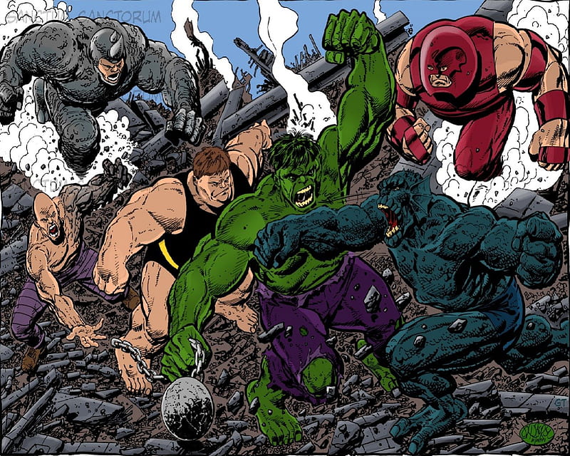 The Incredible Hulk, Blob, Abomination, Rhino, Hulk, Juggernaut, Absorbing Man, HD wallpaper