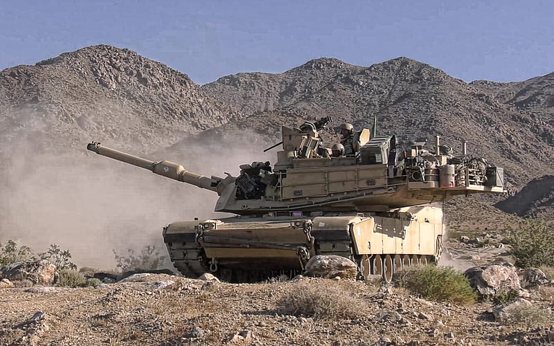 M1 Abrams, USA, M1A1 Abrams, US main battle tank, mountain landscape, American tank, US Army, HD wallpaper