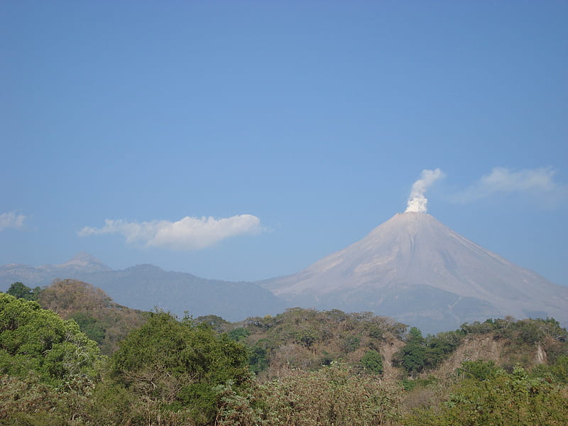 Volcano Colima, volcan colima, colima, HD wallpaper