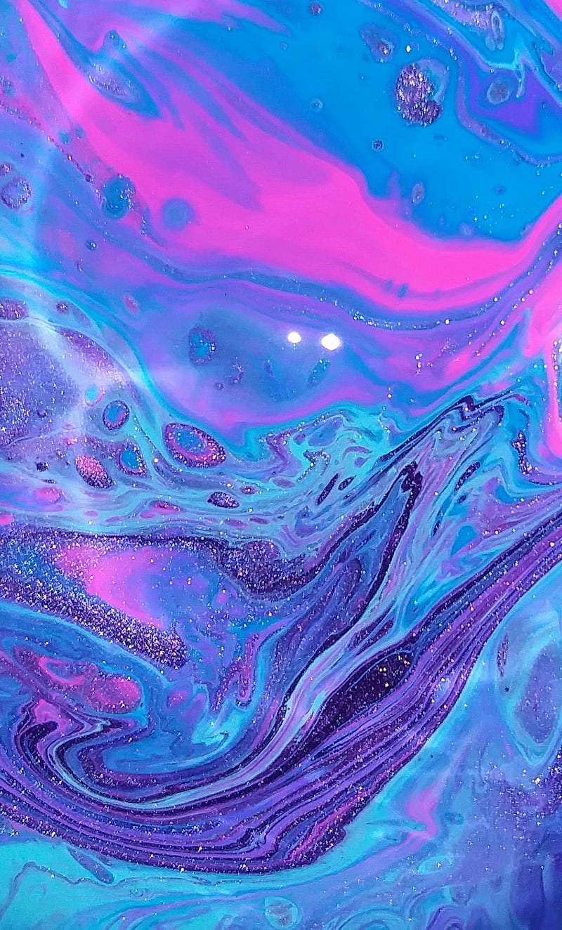 Milky Way, acrylic, cosmic, galaxy, original, pink, purple, space, teal, HD phone wallpaper