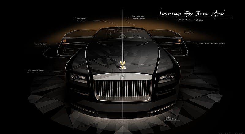 2017 Rolls-Royce Wraith Inspired by British Music - Design Sketch , car, HD wallpaper