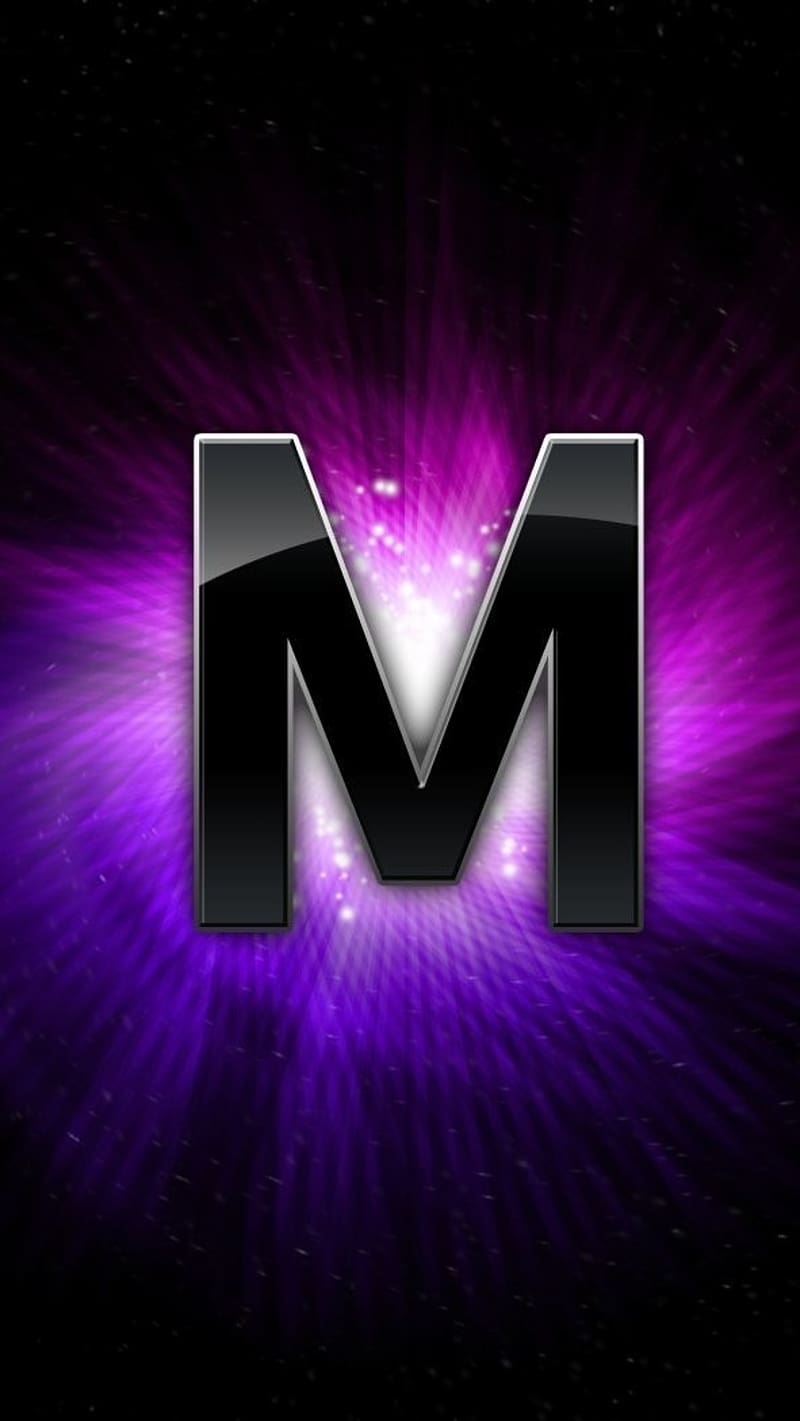 M Word, Purple Background, alphabet, HD phone wallpaper