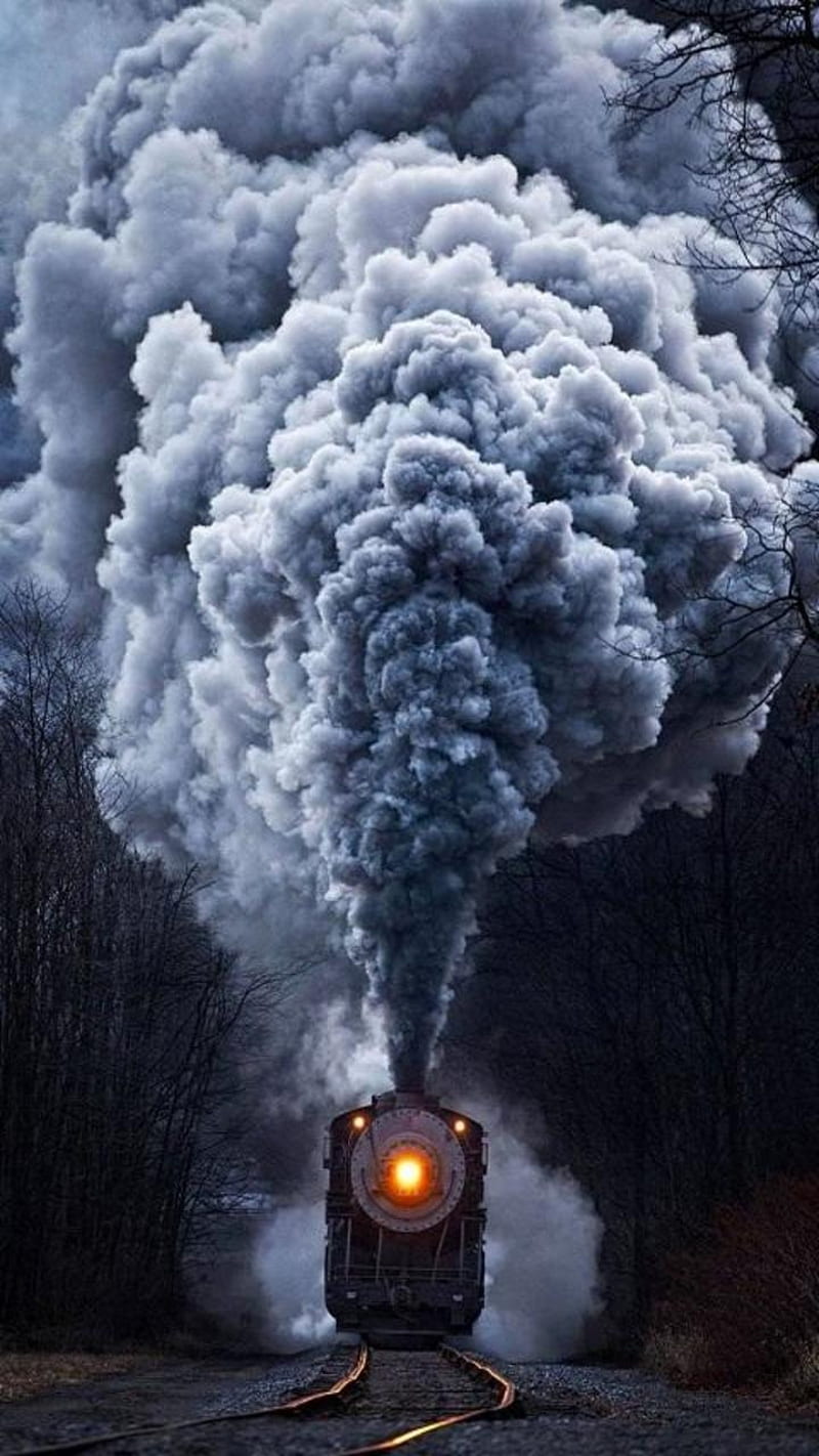 Train, edge, locomotive, nature, note, smog, stoche, theme, HD phone wallpaper