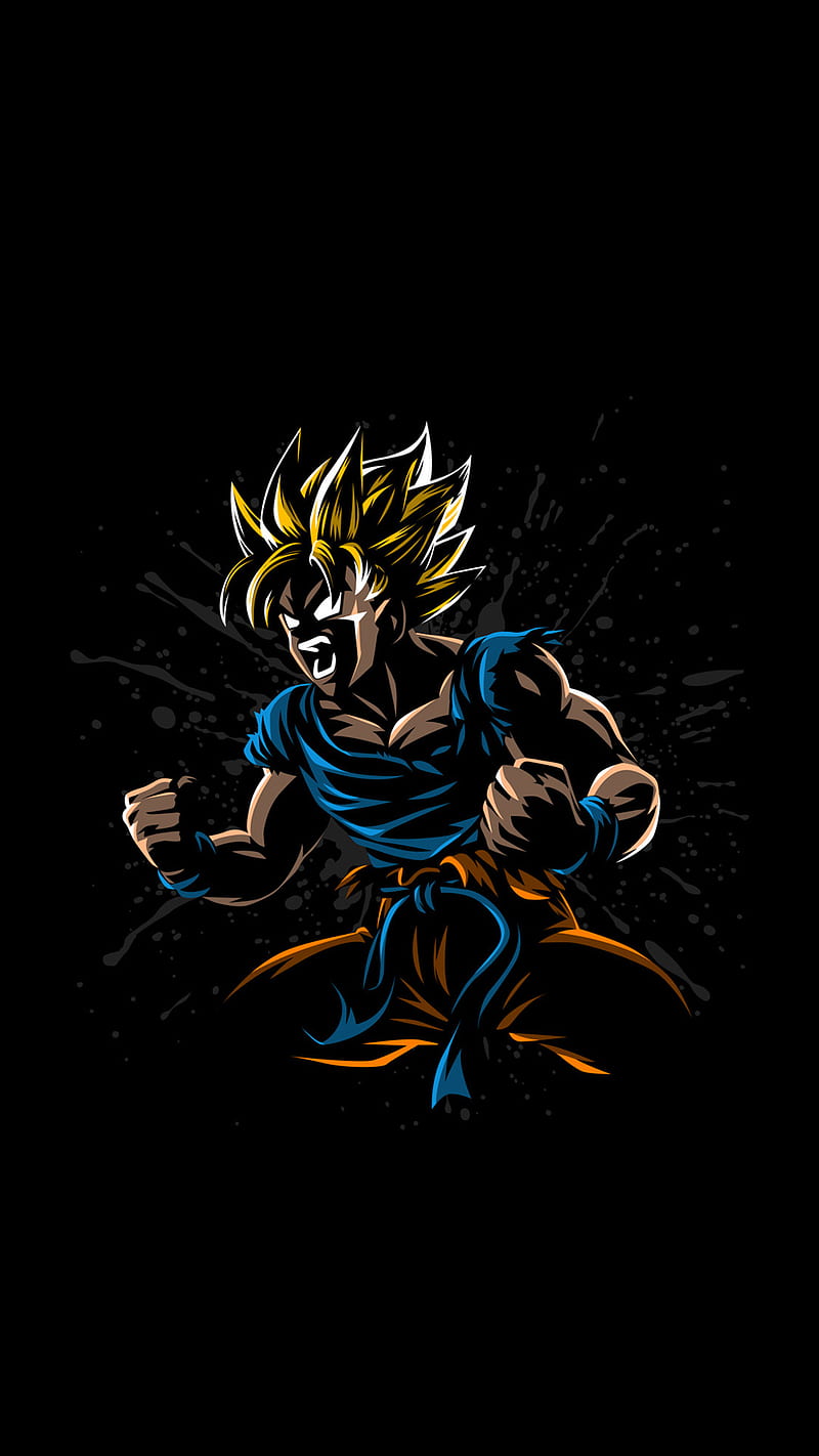 Goku by JR, anime, black, HD phone wallpaper | Peakpx