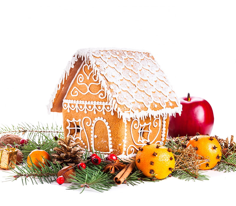 Gingerbread House, christmas, merry christmas, gingerbread, xmas, HD wallpaper